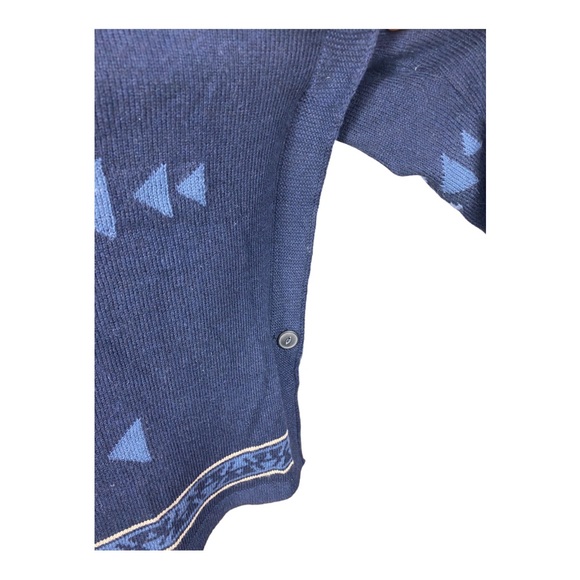 J. Jill Indigo Intarsia Aztec Boho Funnel Neck Sweater - Picture 3 of 5